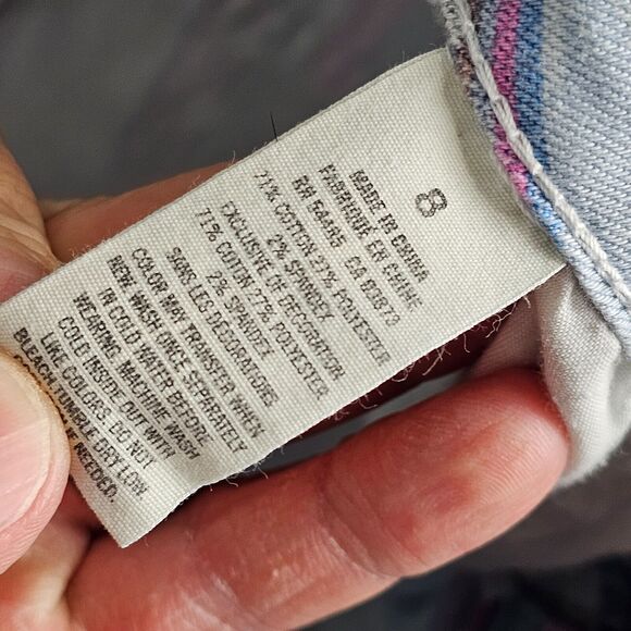 American Eagle Womens Cut Off Shorts Size 8 Denim Aztec Jean Stretch Waist 32 - Picture 7 of 9